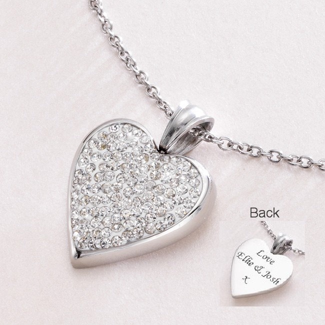 Geschenk Für Lehrer, Gravierte Herz Personalisierte Halskette von Jewels4girls