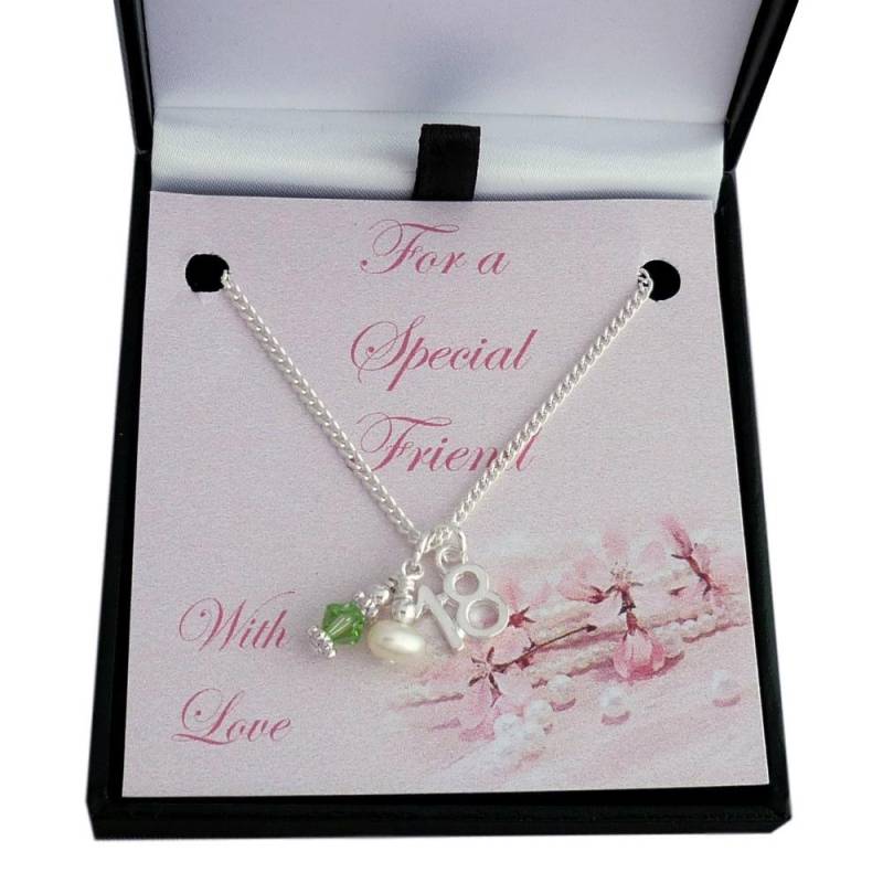 Geschenk Zum 18.geburtsstein Halskette Für 18 Jahre Besondere Tochter, Schwester, Enkelin, Patentochter Oder Einen Besonderen Freund von Jewels4girls