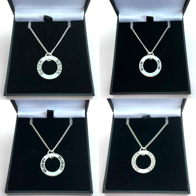 Gestempelt Halsketten Mit Ring-Anhänger Für Tochter, Schwester, Mutter, Beste Freundin Oder Mama von Jewels4girls