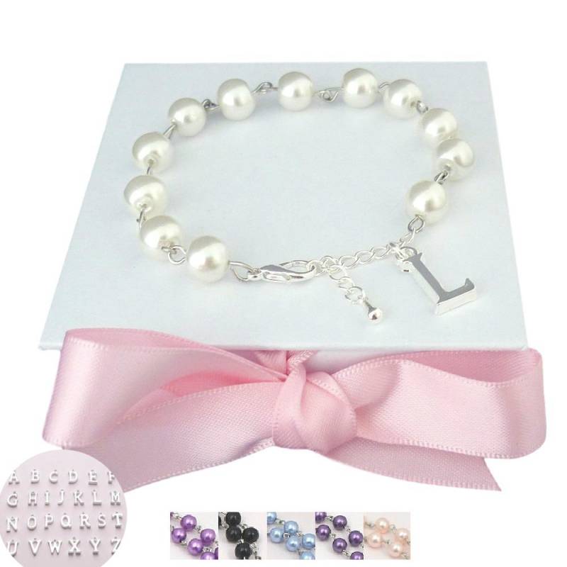 Glasperlenarmbänder Für Brautjungfern Mit Buchstabenanhänger. Schöne Hochzeits-Dankeschön-Geschenke. Geschenk Brautjungfer Oder Blumenmädchen von Jewels4girls