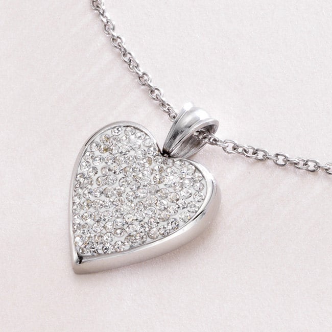Gravierte Erinnerungs-Herz-Halskette Mit Kristallen. Personalisierte Erinnerungskette von Jewels4girls