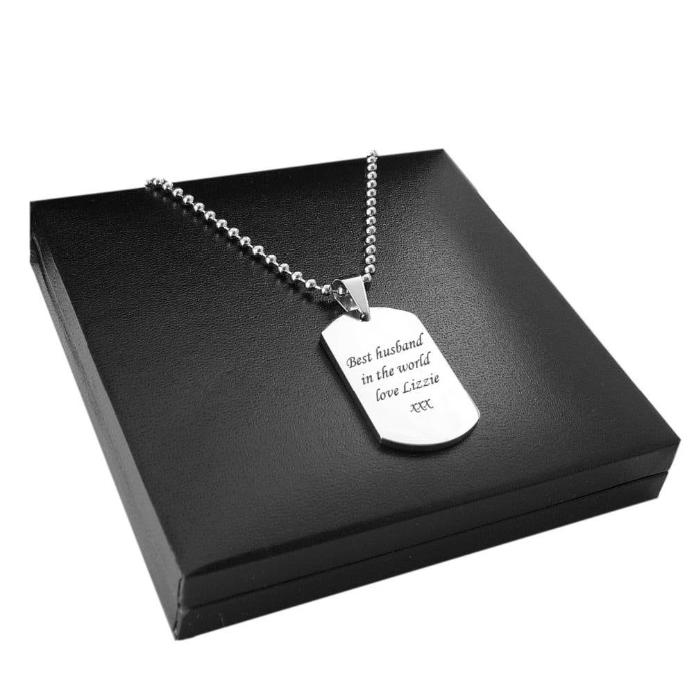 "Halskette "Dog Tag" Mit Gravur Für Herren Oder Jungen" Personalisierter Schmuck Männer. Beliebige Gravur von Jewels4girls