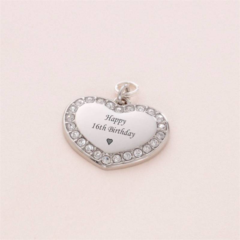 Happy 16Th Birthday Herz Anhänger Mit Kristallen. Optionale Rückseitengravur von Jewels4girls