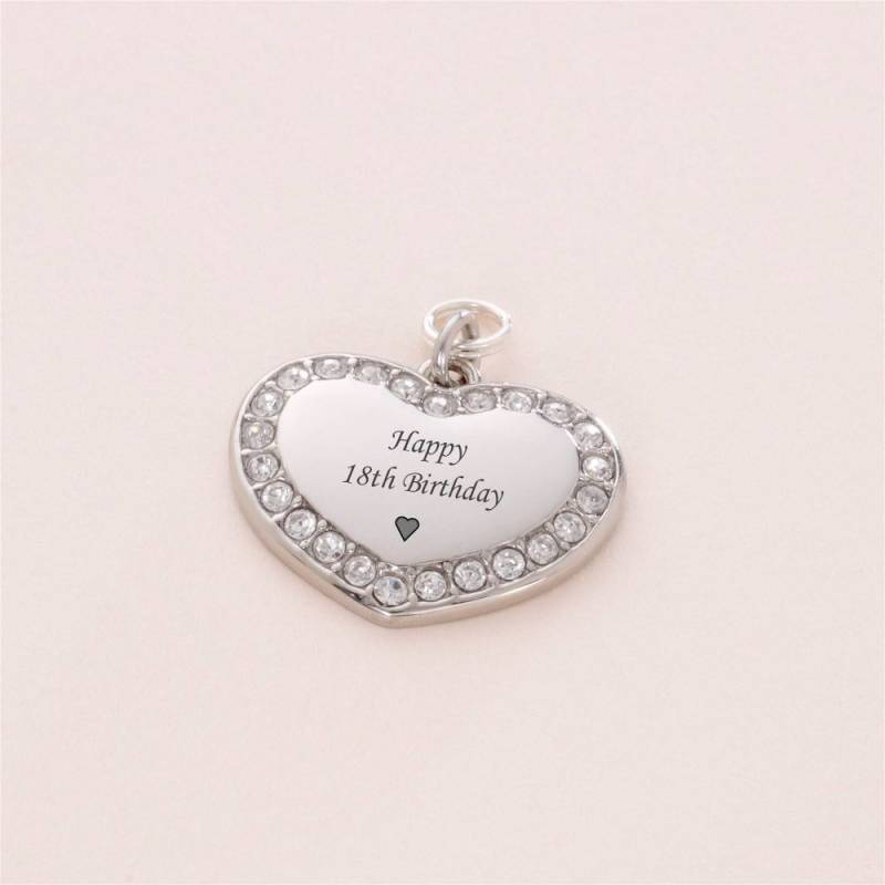 Happy 18Th Birthday Herz Anhänger Mit Kristallen, Optional Umgekehrte Gravur Happy 18Th Birthday Herz Anhänger Mit Kristallen, Optional Umgekehrte Gravur von Jewels4girls