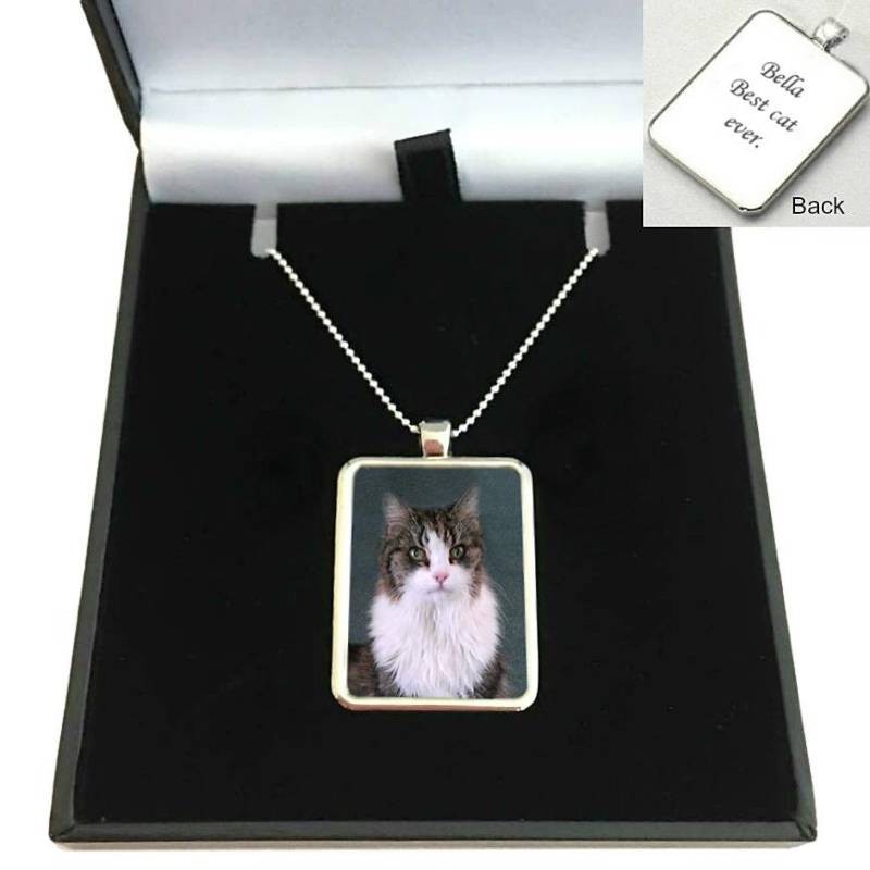Haustier Foto Halskette Auf Sterling Silber Kette. Verlust, Sympathie Geschenk. Gedenkstein Für Katze Oder Hund von Jewels4girls