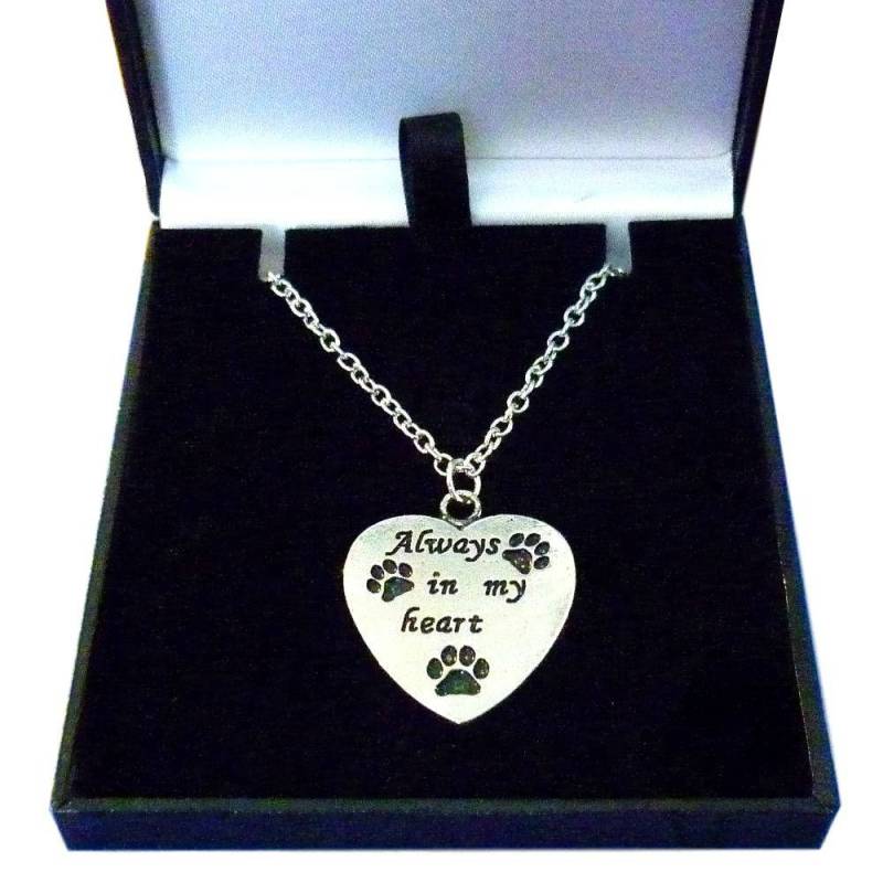 Haustier Verlust Halskette. Immer in Meinem Herzen Mit Pfotenabdrücken. Geschenk Bei Der Katze Oder Des Hundes von Jewels4girls
