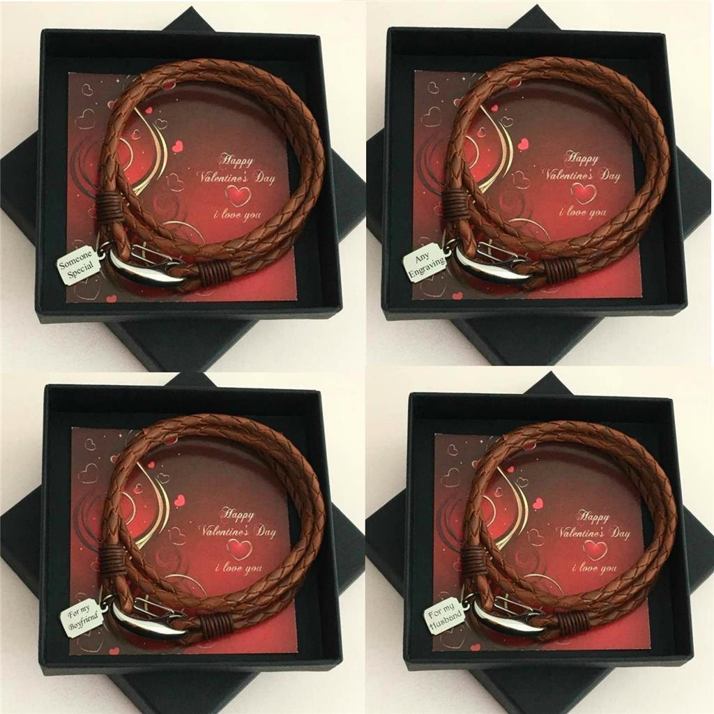 Herren Leder Wickelarmband Mit Valentines Geschenk Box von Jewels4girls