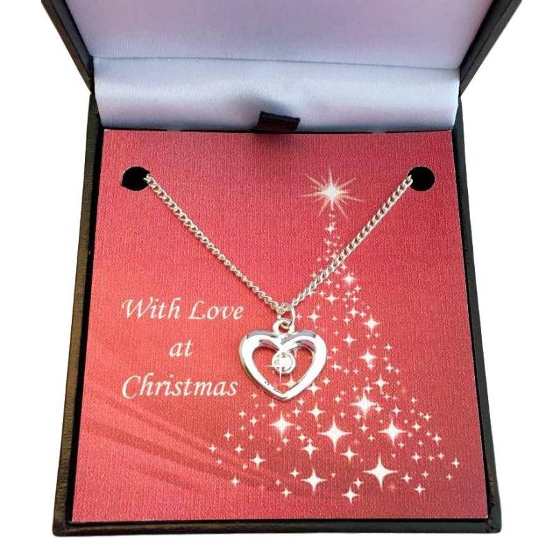 Herz Halskette in Weihnachtsgeschenkbox Für Frau Oder Mädchen. Weihnachtsgeschenk von Jewels4girls