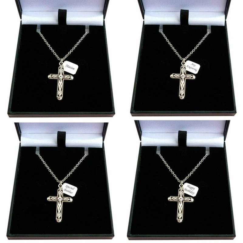 Kreuz Halskette Mit Gravur. Geeignet Für Männer, Frauen, Jungen Und Mädchen. Personalisiert Kreuz Halskette Mit Gravur. Geeignet Für Männer, Frauen, Jungen Und Mädchen. Personalisiert von Jewels4girls