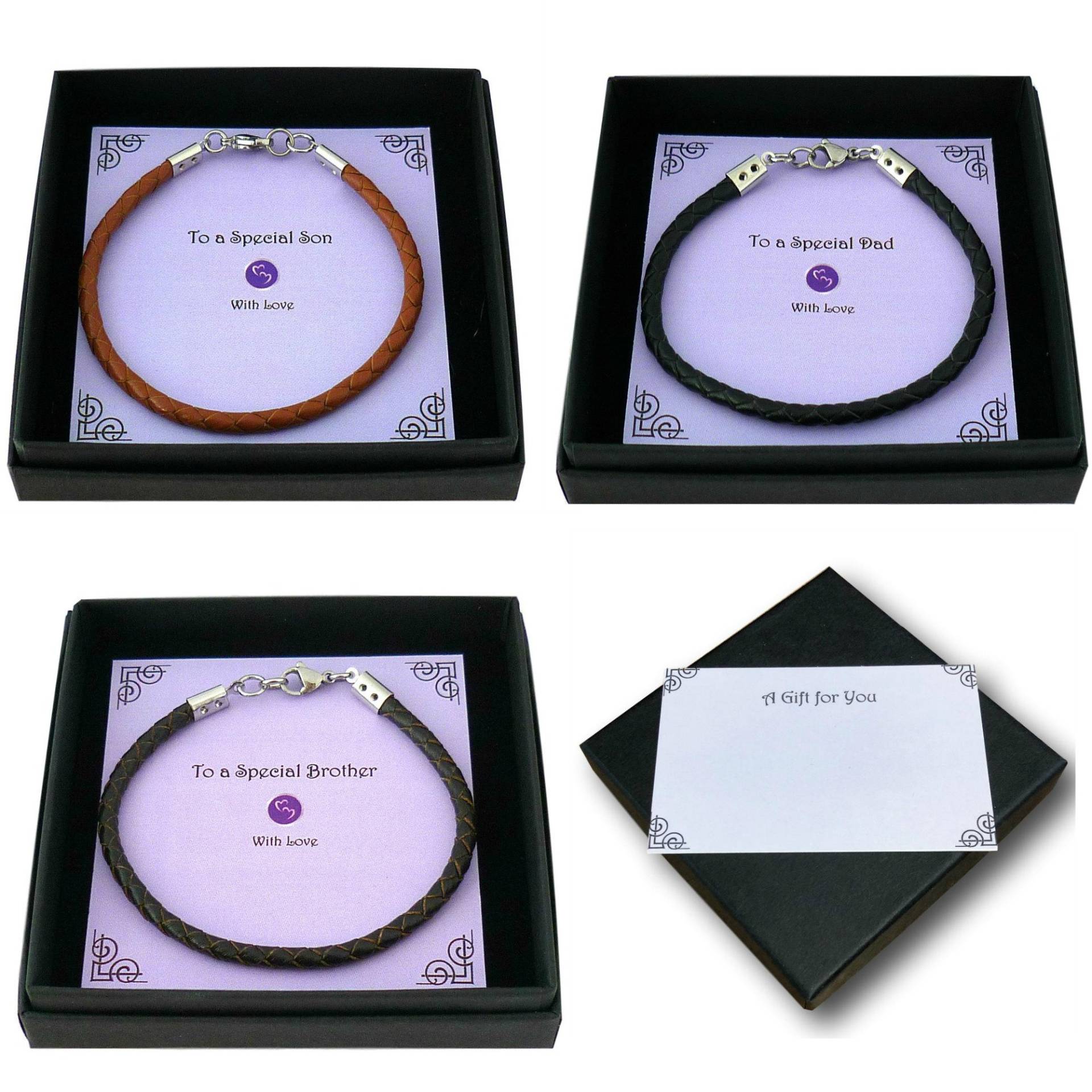 Lederarmbänder Für Männer Und Jungen. Geschenkbox Papa, Bruder, Opa Etc von Jewels4girls