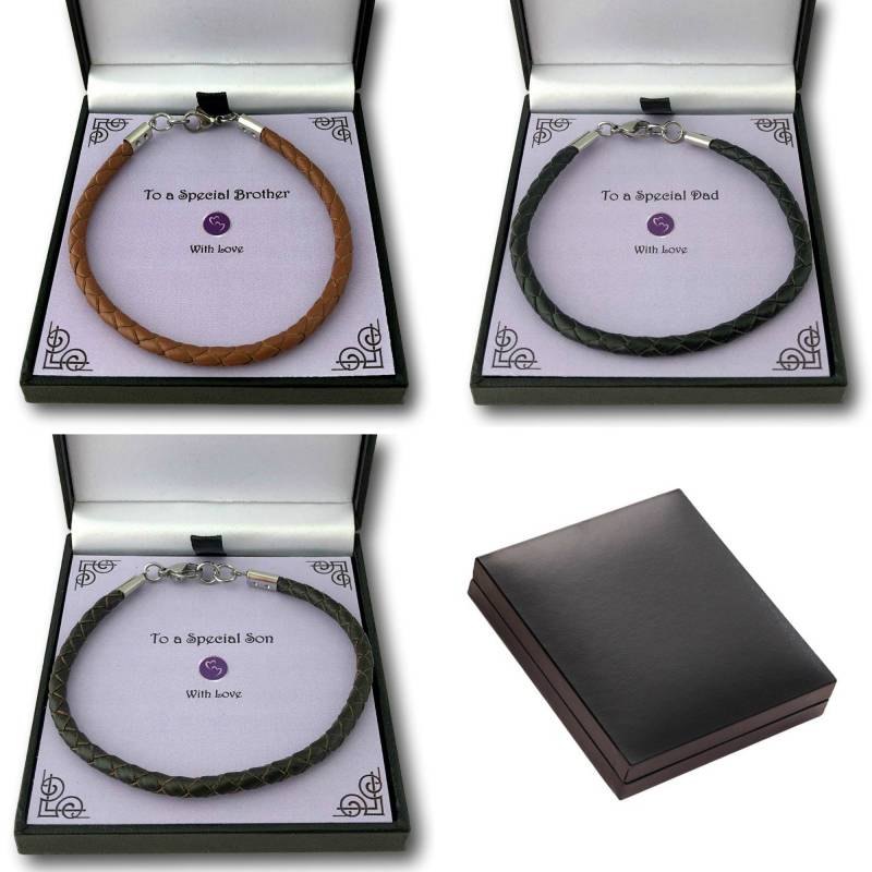 Mans Personalisierte Lederarmband in Präsentation Geschenkbox Für Papa, Sohn, Onkel, Bruder Usw Mans Personalisierte Lederarmband in Präsentation Geschenkbox Für Papa, Sohn, Onkel, Bruder Usw von Jewels4girls