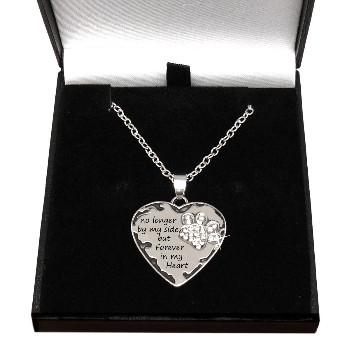 Nicht Mehr An Meiner Seite, Sondern Für Immer in Meinem Herzen. Verlust Des Hundes, Katze, Haustier Geschenk. Tatze Mit Kristallen Auf von Jewels4girls