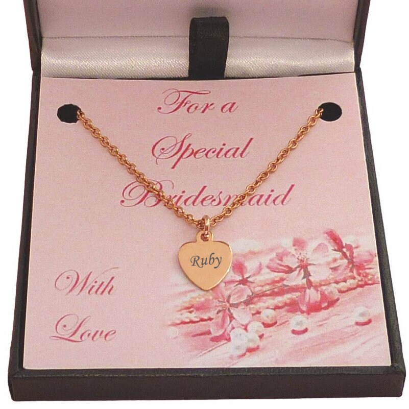Personalisiert, Rose Gold, Namenshalsketten Für Brautjungfern & Blumenmädchen, Hochzeit Dankeschön Geschenke von Jewels4girls