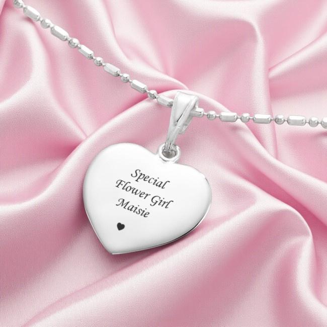 Personalisierte 925 Sterling Silber Halskette Mit Graviertem Herz Für Brautjungfer Oder Blumenmädchen. Danke Geschenk Personalisierte 925 Sterling Silber Halskette Mit Graviertem Herz Für Brautjungfer Oder Blumenmädchen. Danke Geschenk von Jewels4girls