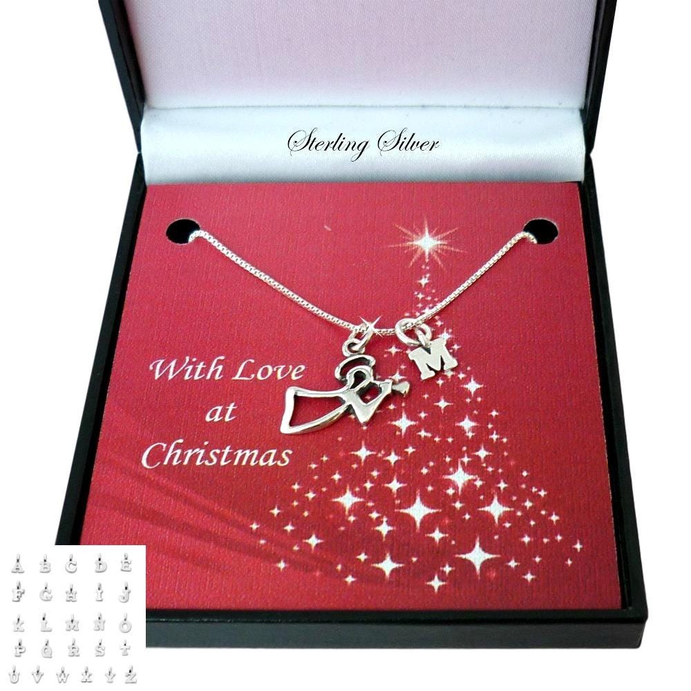 Personalisierte Engel Halskette, 925 Sterling Silber, Für Damen Und Mädchen. Jede Initiale Ist Enthalten von Jewels4girls