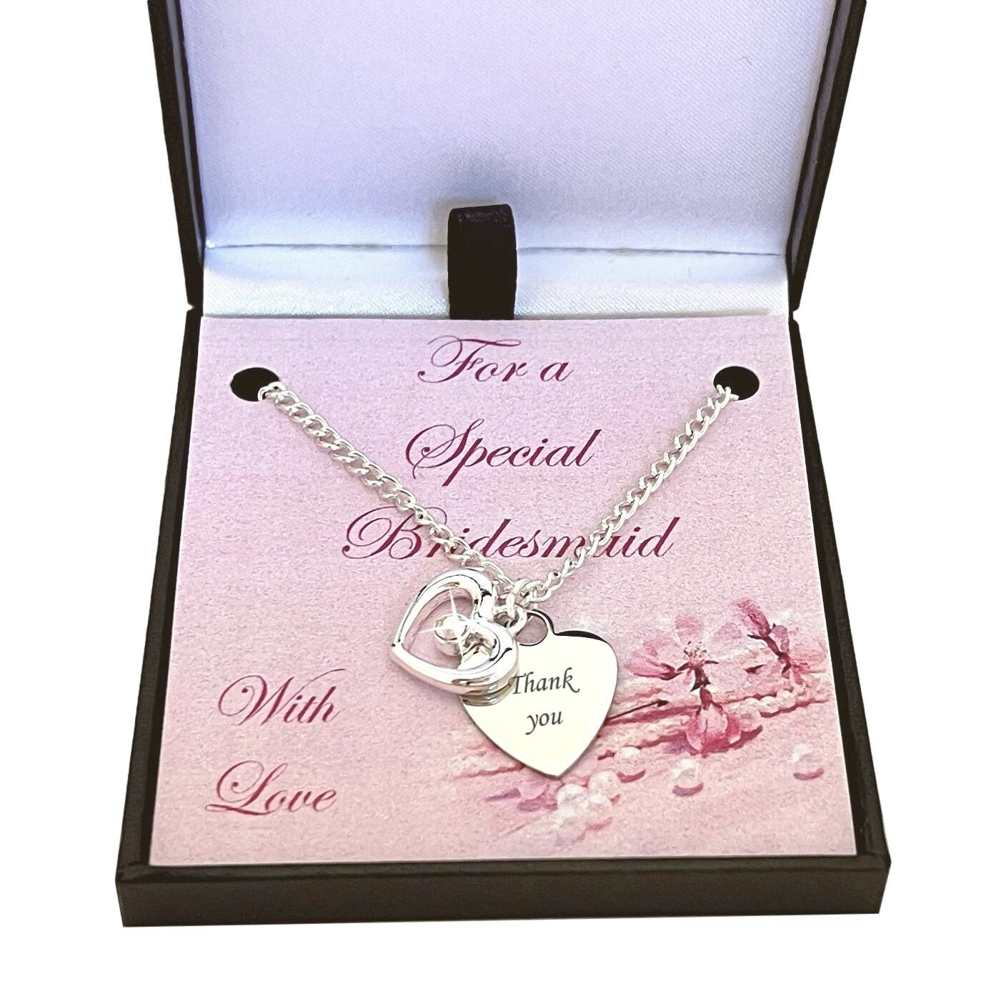 Personalisierte Halskette Für Brautjungfer, Blumenmädchen Oder Trauzeugin, Hochzeit Schmuck Geschenk von Jewels4girls