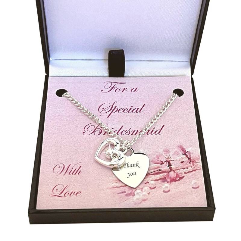 Personalisierte Halskette Für Brautjungfer, Blumenmädchen Oder Trauzeugin, Hochzeit Schmuck Geschenk von Jewels4girls