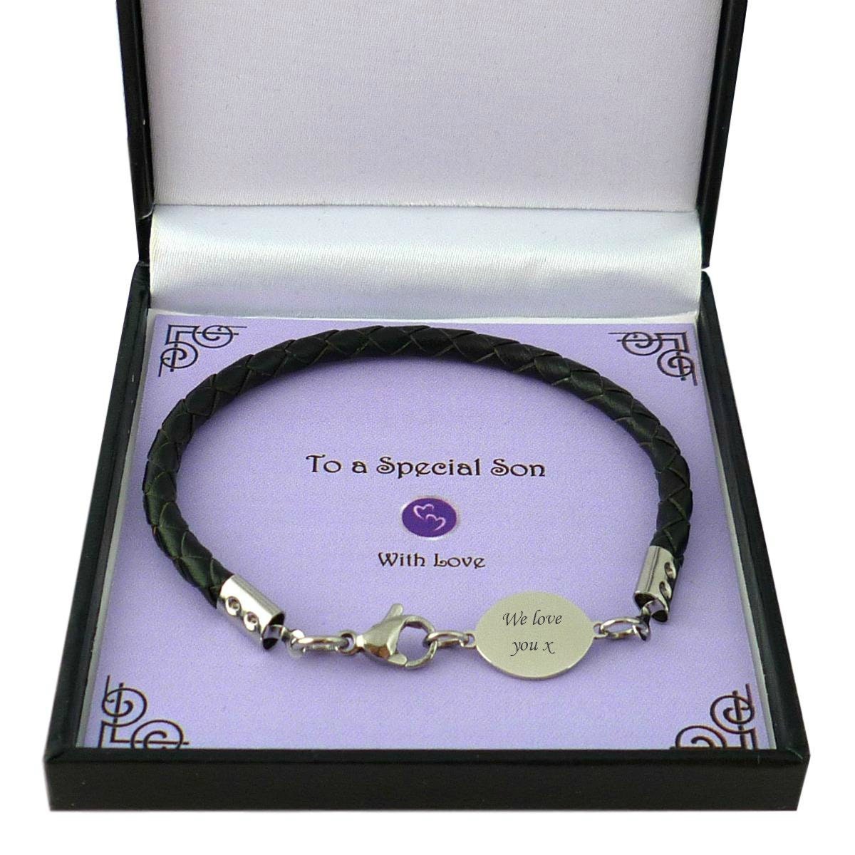Personalisierte Lederarmband in Geschenkbox Für Papa, Sohn, Onkel, Bruder Usw von Jewels4girls