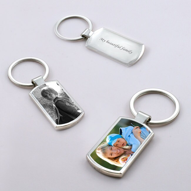 Personalisierte Permanent Bild Dog Tag Schlüsselanhänger. Beliebige Gravur Auf Der Rückseite von Jewels4girls
