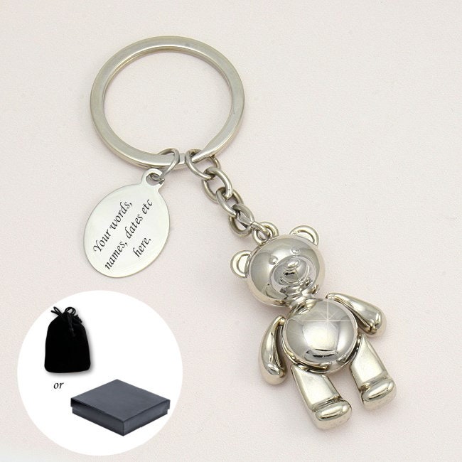 Personalisierter Teddybär Schlüsselanhänger Mit Kostenloser Gravur von Jewels4girls