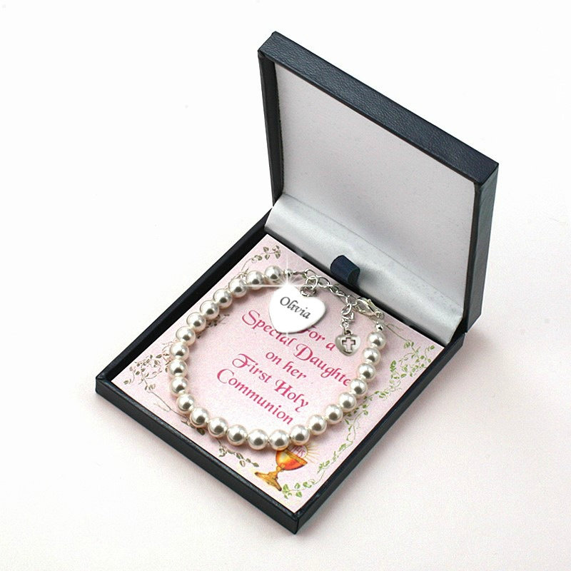 Personalisiertes Armband Der Ersten Heiligen Kommunion Mit Geschenkkarte Für Tochter, Patenkind Usw von Jewels4girls
