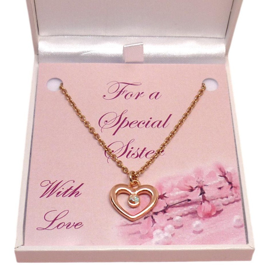 Rose Gold Herz Halskette in Geschenkbox Für Brautjungfer, Trauzeugin, Tochter, Schwester Usw von Jewels4girls