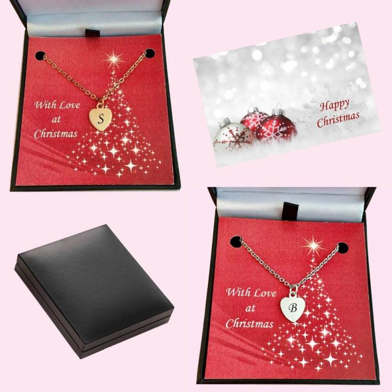 Rose Gold Oder Silber Halskette Für Weihnachten Mit Initial, Buchstabe Anhänger. Jede Initiale Frauen Mädchen von Jewels4girls