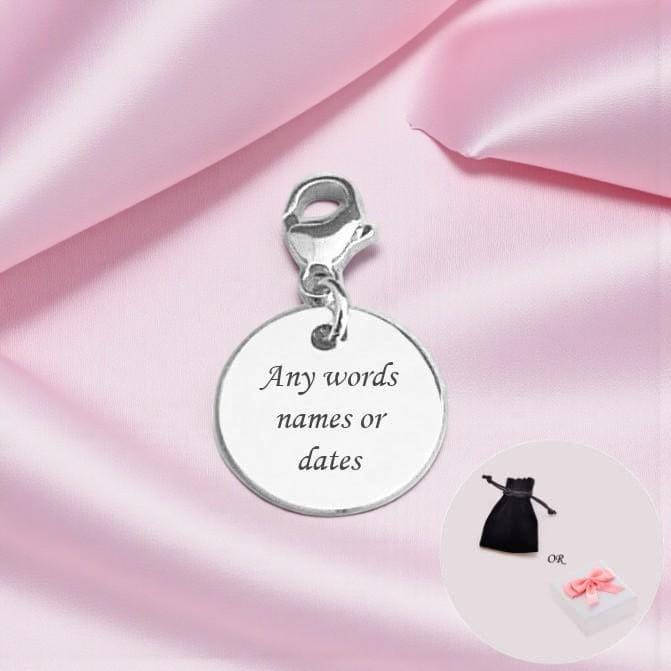 Runder Anhänger Aus Edelstahl, Befestigt An Einem Karabinerverschluss Mit Beliebiger Gravur. Anlauf - Und Rostfest von Jewels4girls