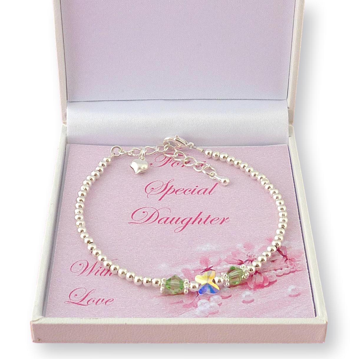 Schönes Birthstone Armband Mit Schmetterling Kristallen Wahl Der Karte Für Mutter, Schwester, Tante, Tochter von Jewels4girls