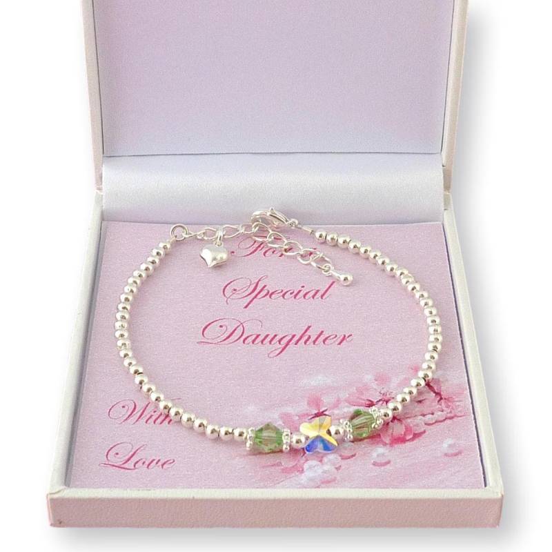 Schönes Birthstone Armband Mit Schmetterling Kristallen Wahl Der Karte Für Mutter, Schwester, Tante, Tochter von Jewels4girls