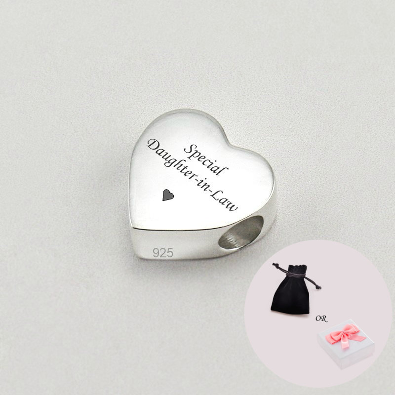 Schwiegertochter Charm Bead, Graviertes 925 Sterling Silber Herz Für Armbänder von Jewels4girls