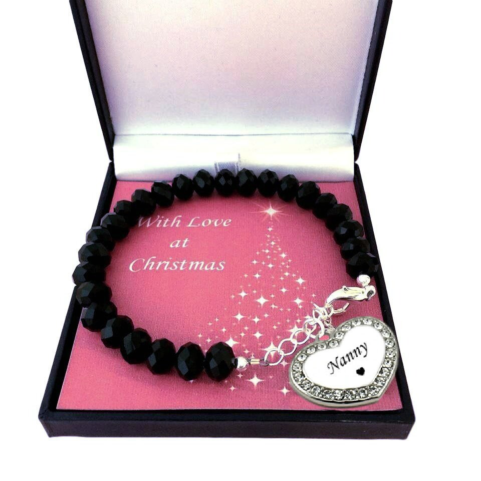 Weihnachts-Armband Mit Schwarzen Kristallen Für Mutter, Schwester, Tante, Kindermädchen, Mutter Oder Tochter Usw von Jewels4girls