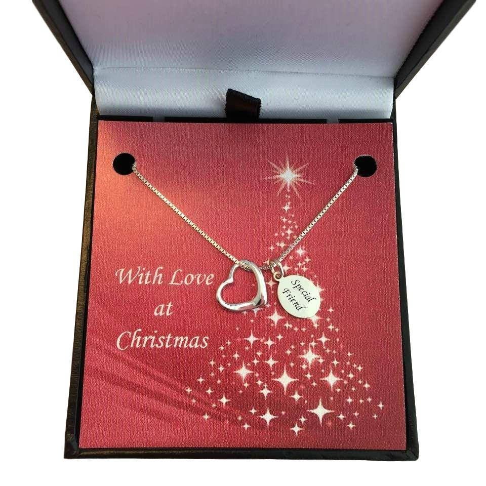 Weihnachtshalskette Mit Herz-Anhänger Und Graviertem 925Er Silber-Anhänger von Jewels4girls