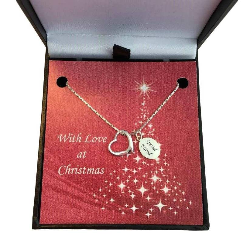 Weihnachtshalskette Mit Herz-Anhänger Und Graviertem 925Er Silber-Anhänger von Jewels4girls