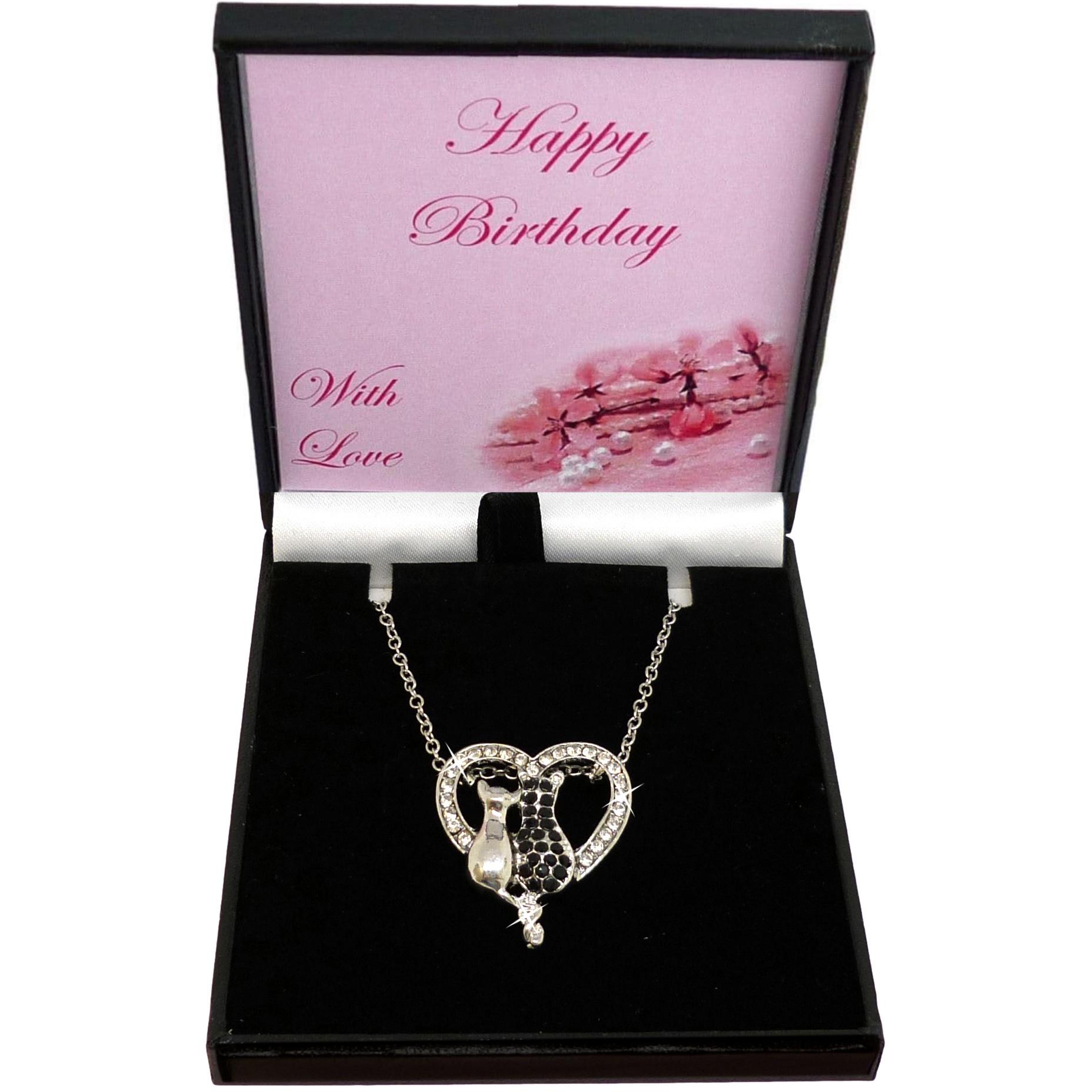 Zwei Katzen Halskette. Geschenkbox Für Schwester, Mutter, Tochter, Patentochter, Enkelin, Jemand Besonderes Usw von Jewels4girls