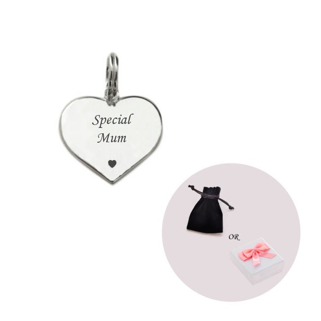 sterling Silber Charm Anhänger Mit Gravur Für Eine Besondere Mama. Kann Personalisiert Werden von Jewels4girls