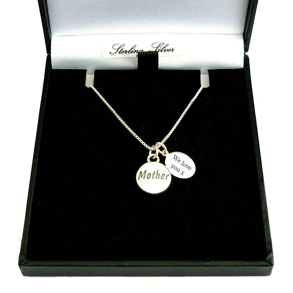 sterling Silber Mutter Halskette. Personalisiert Mit Gravur Auf Silver Tag von Jewels4girls