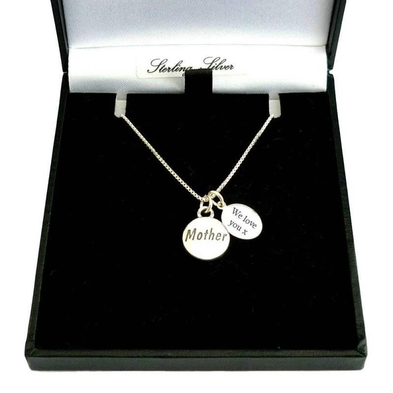 sterling Silber Mutter Halskette. Personalisiert Mit Gravur Auf Silver Tag von Jewels4girls