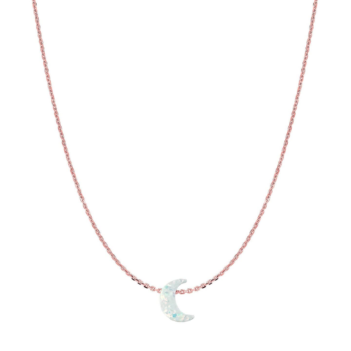 14 Karat Gold Weißer Opal Halbmond Mond Anhänger Halskette 14 Karat Gold Weißer Opal Halbmond Mond Anhänger Halskette von JewelsByElleNYC