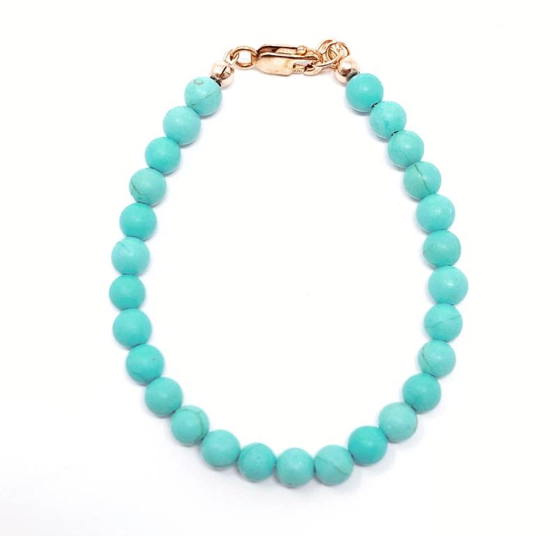 Türkis/Baby Armband/14Kgold Filled/Baby/Kind/Baby Andenken/Erwachsene Perlen Armband/Armband Für Mädchen/Pfirsich Champagner Armband von JewelsByGloryBelle