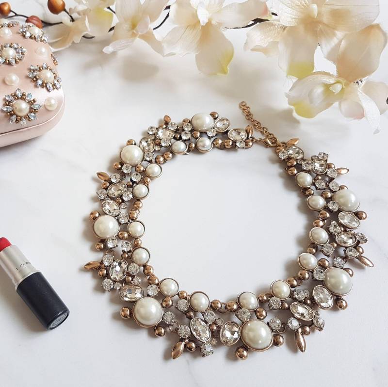 Perle & Gold Statement Halskette || Damen Schmuck von JewelsByHouseOfAria