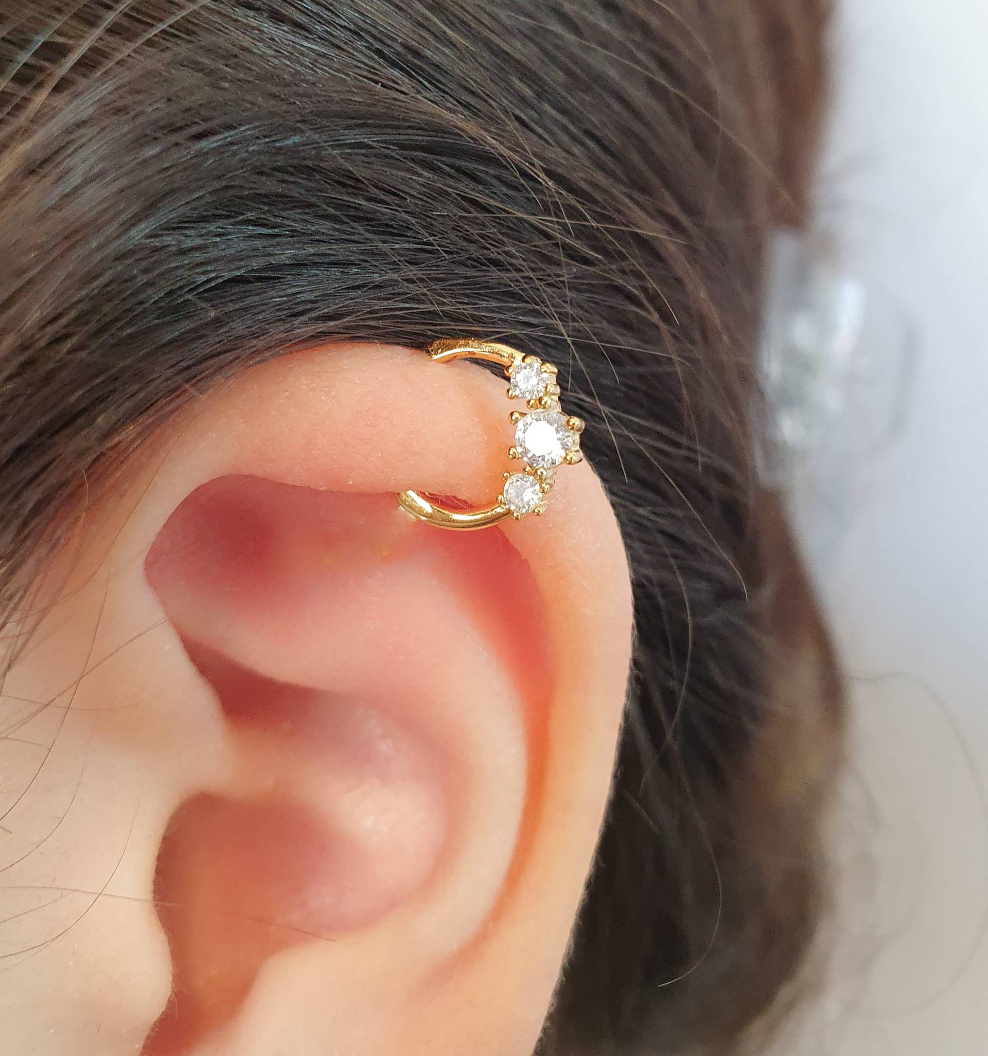 Helix Ring Clicker-Helix Hoop-Helix Piercing-Helix Schmuck-16 Gauge Silber Gold Ring-Nasenring-Cz 8 Mm Septum Daith Hinged Clicker Helix Ring Clicker-Helix Hoop-Helix Piercing-Helix Schmuck-16 Gauge Silber Gold Ring-Nasenring-Cz 8 Mm Septum Daith Hinged Clicker von JewelsByMoonli