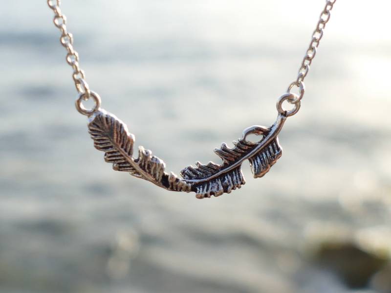 Halskette Für Frau, Silber Halskette, Feder, Feder Schmuck Halskette Für Frau, Silber Halskette, Feder, Feder Schmuck von JewelsChandra