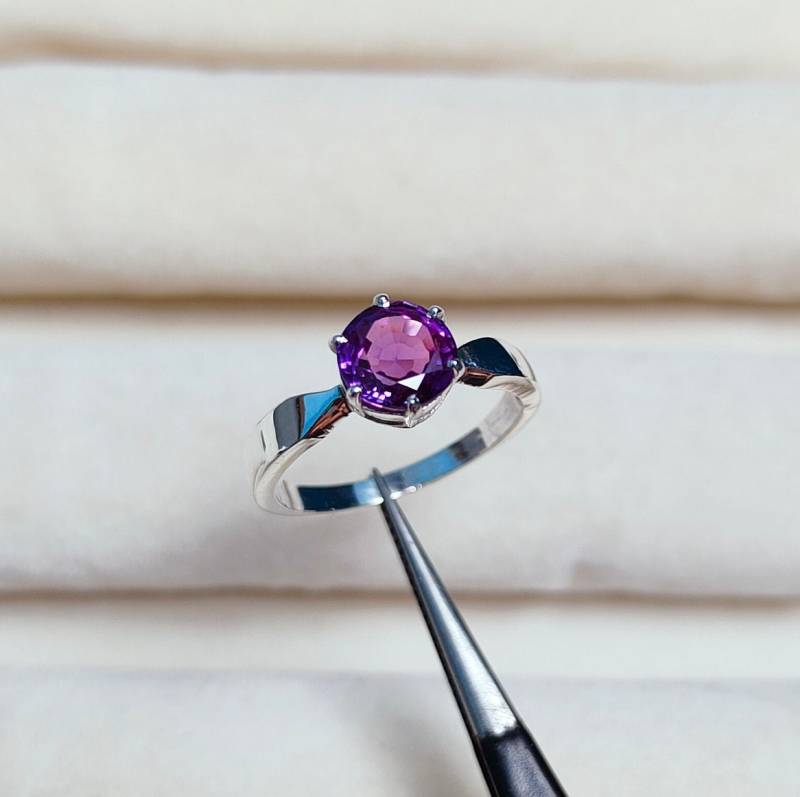 Bi Farbener Saphir Ring, 925 Sterling Silber Lab Created Multi Color Blau Und Lila Ring von JewelsGalleryArt