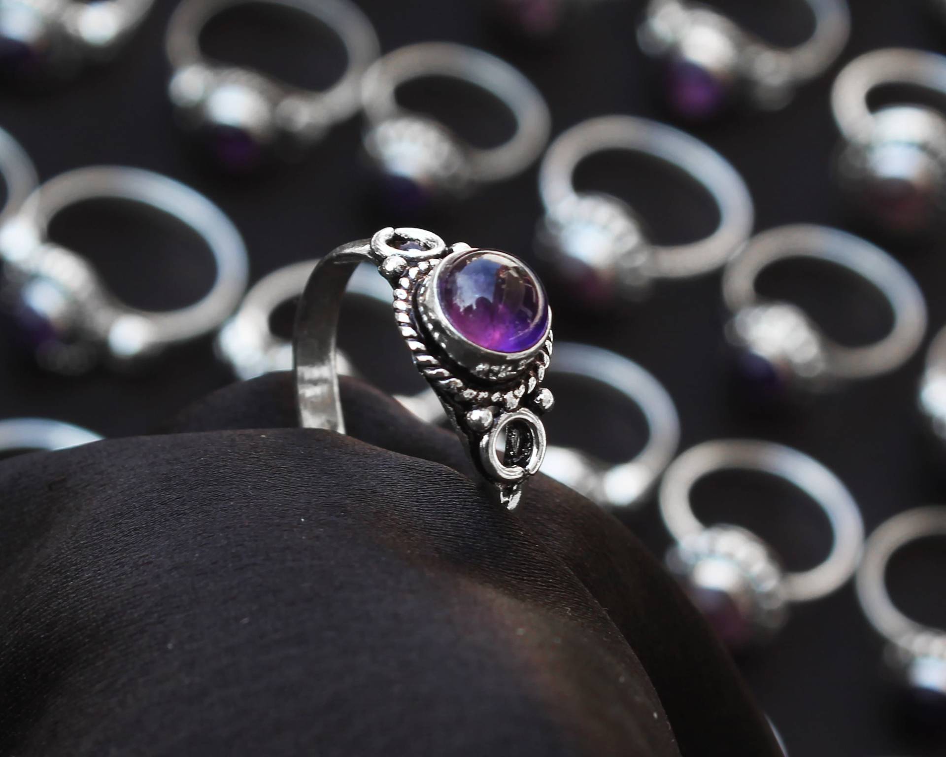 Amethyst Kristall Ring, Silberringe, Handgemachter Schmuck Vintage Ringe, Hippie Ring Für Frauen, Chunky von JewelsHandmadeCo