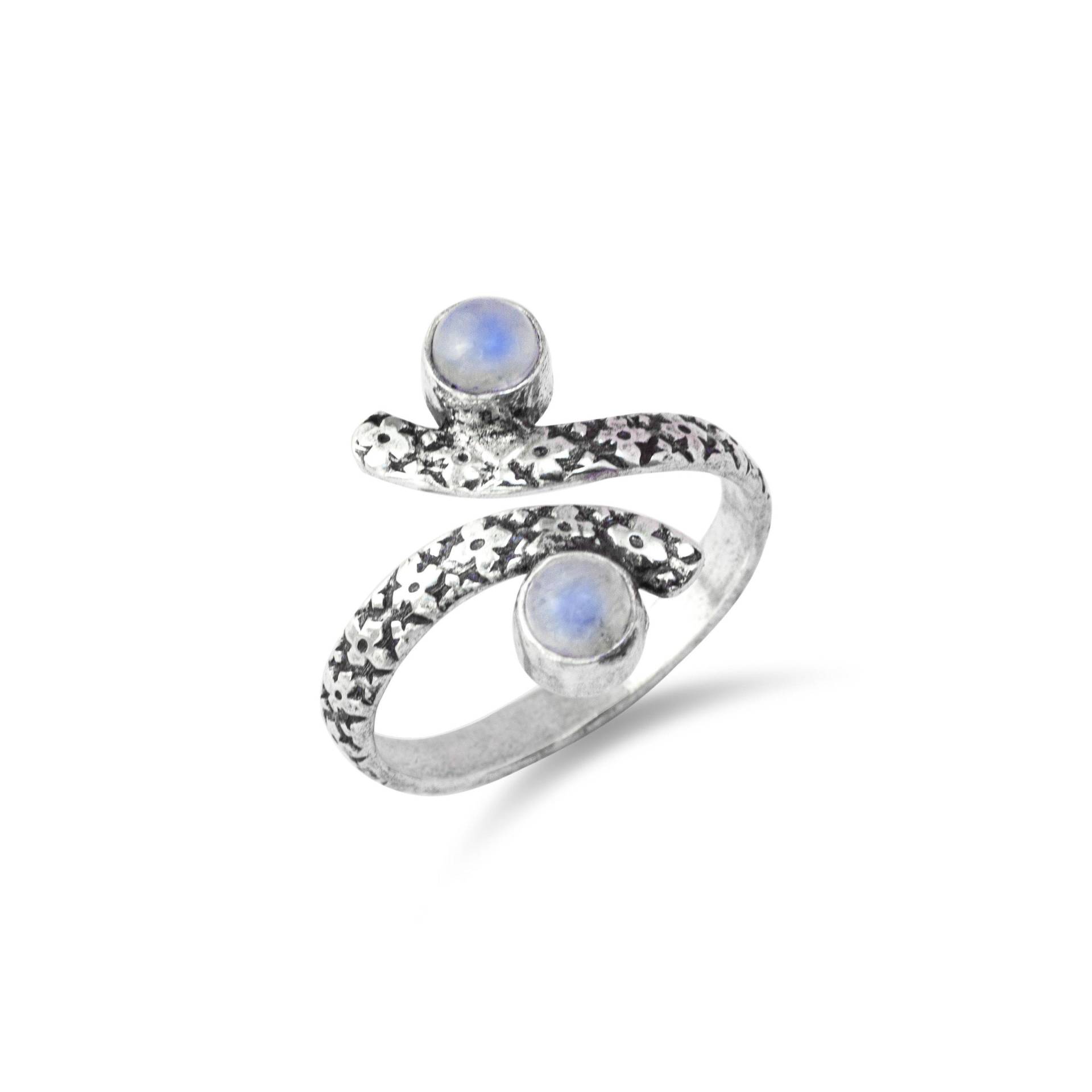 Mondstein Schmuck Ring Für Frauen, Ring, Regenbogen Silber Kristall Zierlicher Frauen von JewelsHandmadeCo