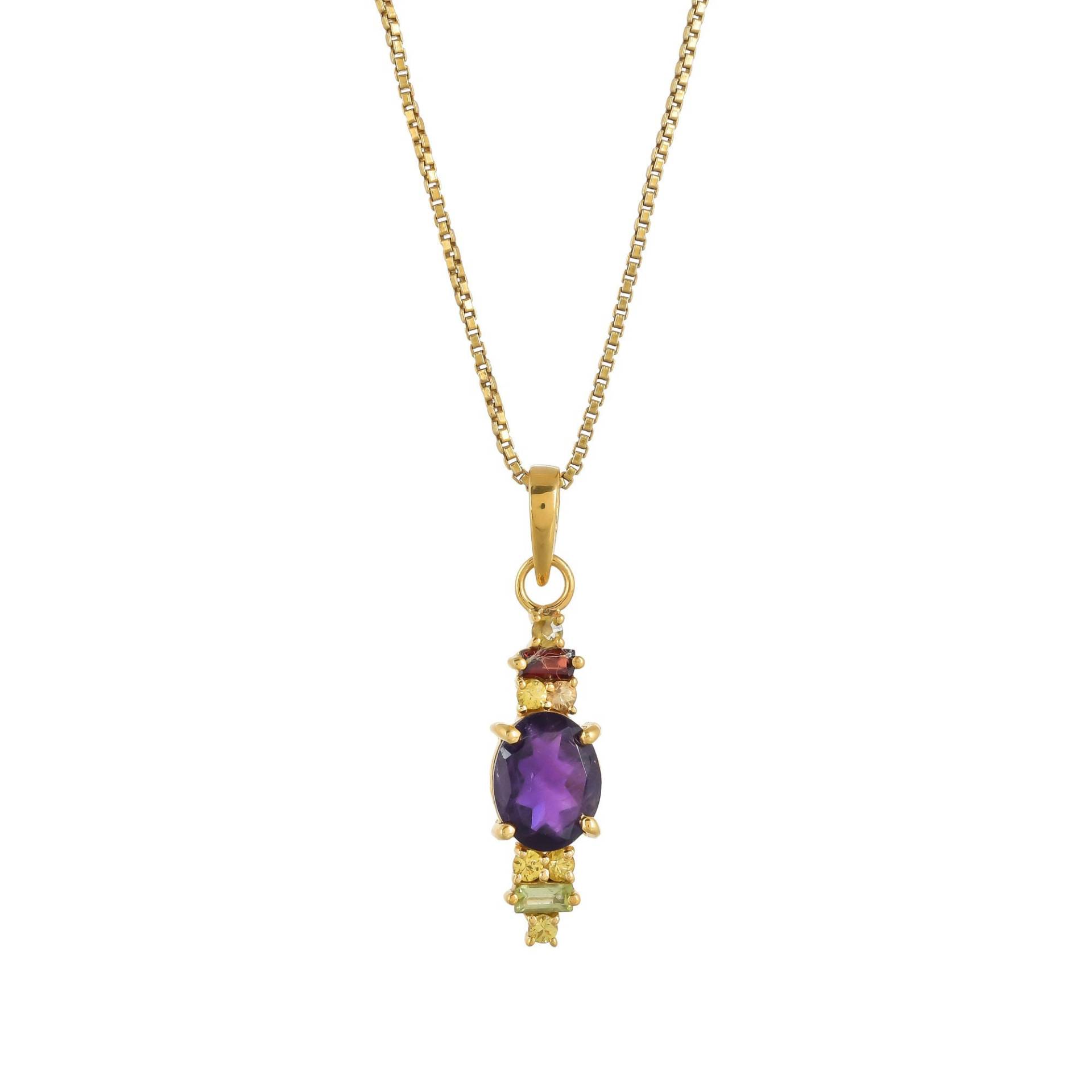 Amethyst, Citrin, Granat & Peridot 14K Gold Vermeil Über Sterling Silber Anhänger von JewelsOfRoyals