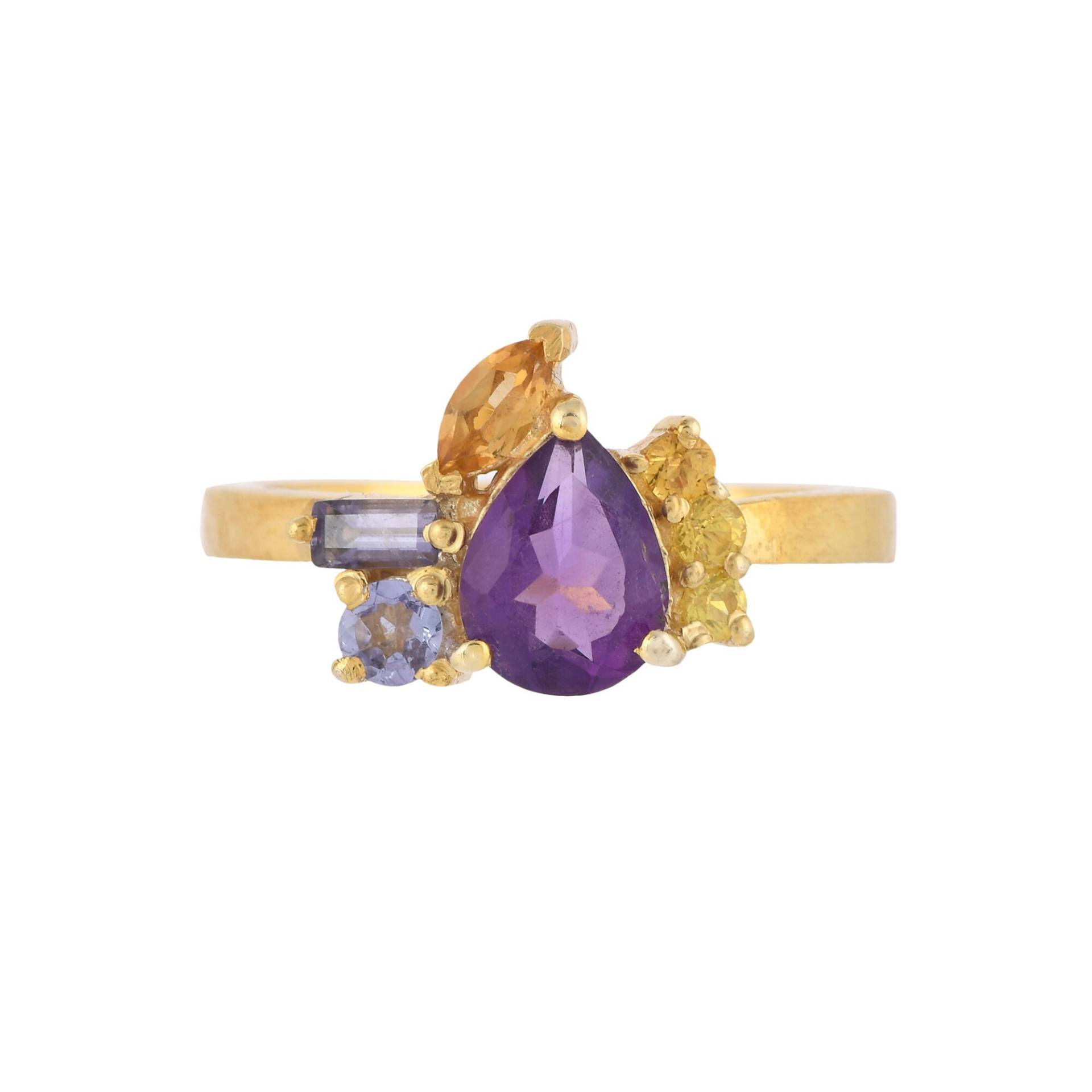 Amethyst, Citrin & Topaz 14K Gold Vermeil Over Sterling Silber Ring von JewelsOfRoyals