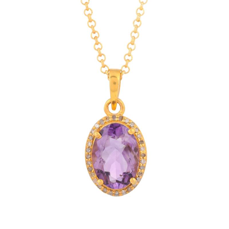 Amethyst & Diamant Gold Vermeil Über Sterling Silber Anhänger von JewelsOfRoyals