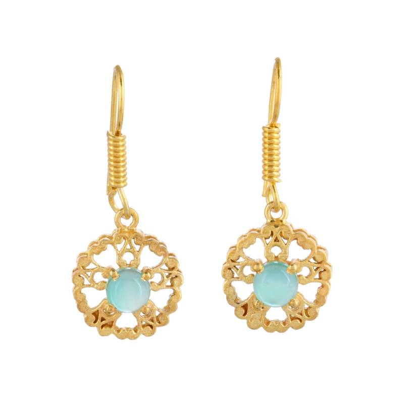 Aventurin Gold Über Messing Ohrring von JewelsOfRoyals